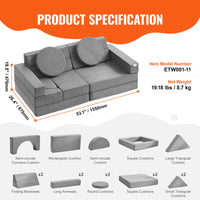 SucceBuy Play Couch Kids Sofa Toddler Foam Sofa Couch w/ High-density 25D Sponge for Playing Creativing Sleeping Kids Furniture
