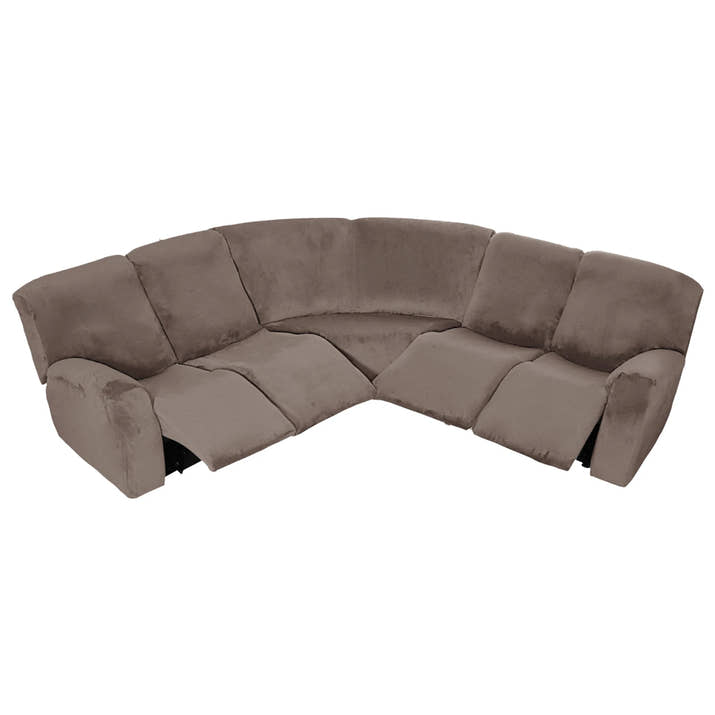 5 Seater Recliner Cover 7 Pcs Recliner Sofa Covers Velvet Stretch Reclining Sectional Couch Covers for 5 Cushion Sofa Slipcovers