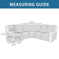 5 Seater Recliner Cover 7 Pcs Recliner Sofa Covers Velvet Stretch Reclining Sectional Couch Covers for 5 Cushion Sofa Slipcovers