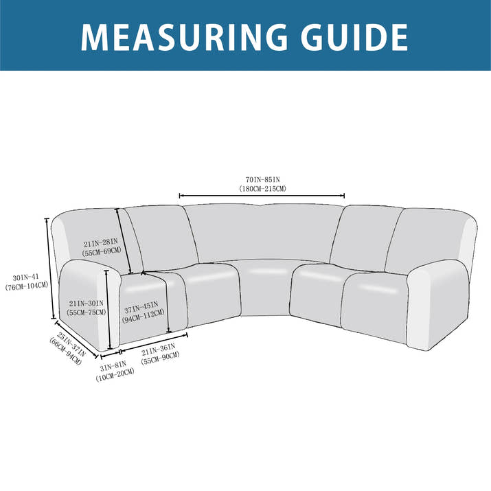 5 Seater Recliner Cover 7 Pcs Recliner Sofa Covers Velvet Stretch Reclining Sectional Couch Covers for 5 Cushion Sofa Slipcovers