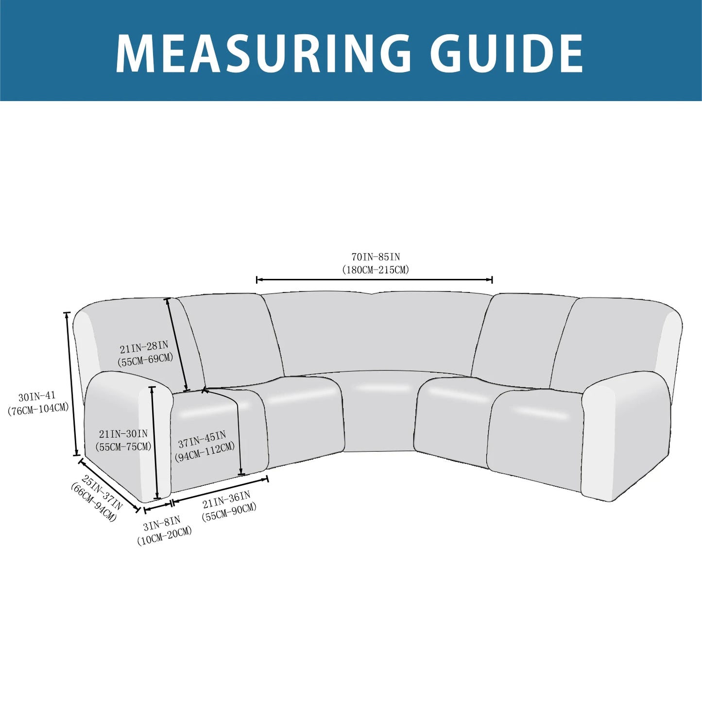 5 Seater Recliner Cover 7 Pcs Recliner Sofa Covers Velvet Stretch Reclining Sectional Couch Covers for 5 Cushion Sofa Slipcovers