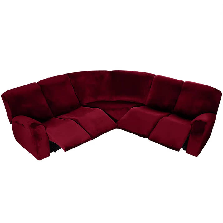 5 Seater Recliner Cover 7 Pcs Recliner Sofa Covers Velvet Stretch Reclining Sectional Couch Covers for 5 Cushion Sofa Slipcovers