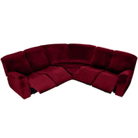 5 Seater Recliner Cover 7 Pcs Recliner Sofa Covers Velvet Stretch Reclining Sectional Couch Covers for 5 Cushion Sofa Slipcovers