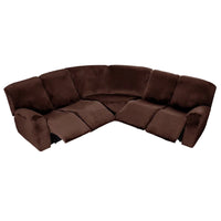5 Seater Recliner Cover 7 Pcs Recliner Sofa Covers Velvet Stretch Reclining Sectional Couch Covers for 5 Cushion Sofa Slipcovers