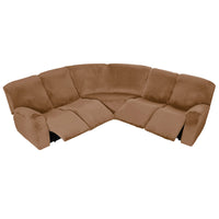 5 Seater Recliner Cover 7 Pcs Recliner Sofa Covers Velvet Stretch Reclining Sectional Couch Covers for 5 Cushion Sofa Slipcovers