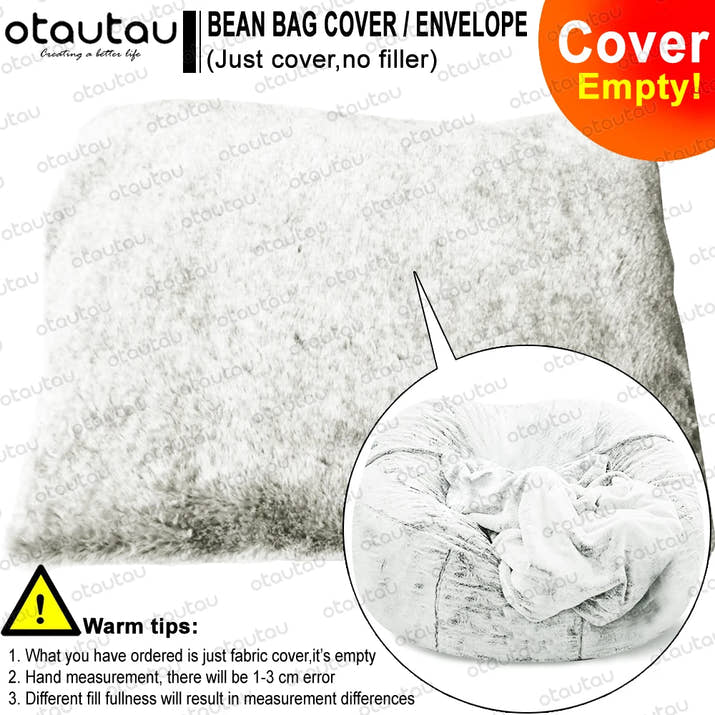 OTAUTAU 200cm Giant Bean Bag Sofa Bed Slipcover No Stuffed Fluffy Big XXL Beanbag Chair Recliner Pouf Seat Puff Couch Furniture