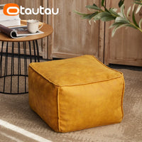 OTAUTAU 3.3ft Faux Leather Pouf Sofa Set Cover Bean Bag Chair Ottoman Footrest Beanbag Corner Couch Sac Lounge Recliner SF004