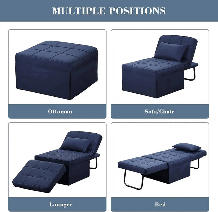 Convertible Sofa Bed,4-in-1 Multi-Functional Futon Chair Bed, Folding & No Installation Sofa Couch with Adjustable Backrest