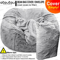 OTAUTAU 200cm Giant Bean Bag Sofa Bed Slipcover No Stuffed Fluffy Big XXL Beanbag Chair Recliner Pouf Seat Puff Couch Furniture