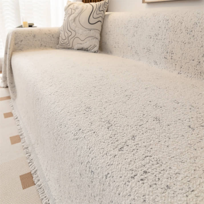 Fluffy Creamy Style Sofa Towel with Tassels Heavy Warm Blanket Four Seasons Couch Cover Universal Multiple Use