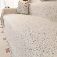 Fluffy Creamy Style Sofa Towel with Tassels Heavy Warm Blanket Four Seasons Couch Cover Universal Multiple Use