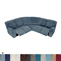 5 Seater Recliner Cover 7 Pcs Recliner Sofa Covers Velvet Stretch Reclining Sectional Couch Covers for 5 Cushion Sofa Slipcovers