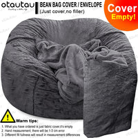 OTAUTAU 200cm Giant Bean Bag Sofa Bed Slipcover No Stuffed Fluffy Big XXL Beanbag Chair Recliner Pouf Seat Puff Couch Furniture